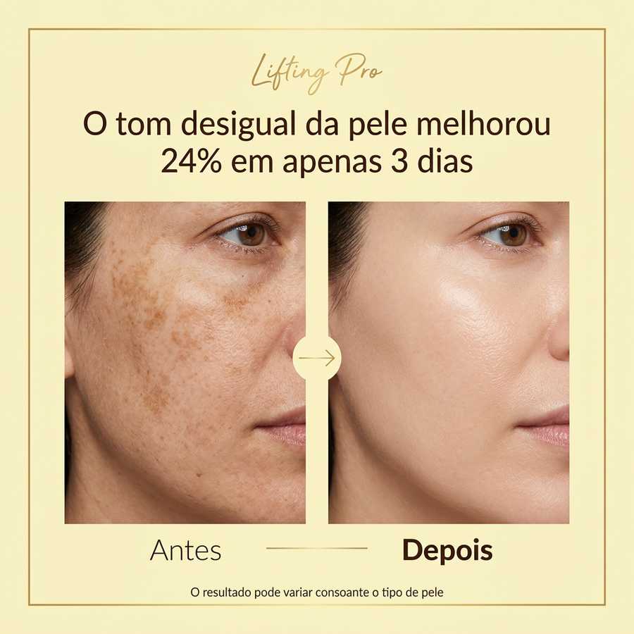 Antes e depois: tom da pele mais uniforme em 3 dias